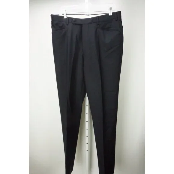 Burberry Solid Blue S100s Wool Mens Pants Trousers Sz 52 EU NEW